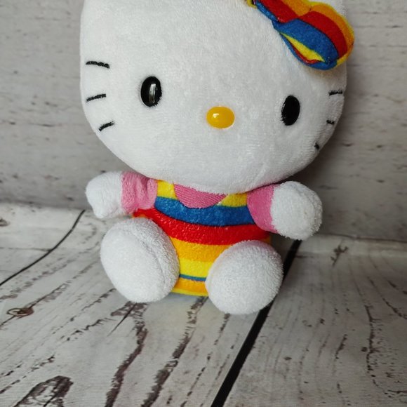 TY sanrio rainbow stripped Hello Kitty 5" - Picture 2 of 5